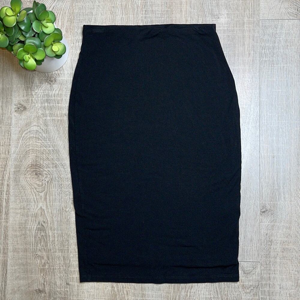 GBTSO Women's Getting Back To Square One Black Pull On Bodycon Fit Midi Skirt